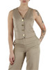 BEIGE | Gilet in envers satin con catena logo rimovibile