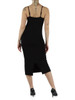 SCHWARZ | Enges Midikleid mit Strass-Logo