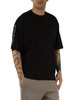 NERO | T-shirt in misto cotone e modal con inserti a contrasto