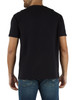 SCHWARZ | Regular Fit T-Shirt aus Baumwolle mit gesticktem Logo auf der Vorderseite