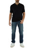 Dunkelblau | Zip-Poloshirt aus Baumwolljersey