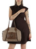 MARRONE | Borsa Shopping Medium Poche in tessuto OP