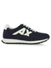 BLU SCURO | Sneakers in tessuto ed ecopelle con logo a contrasto