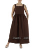 MARRONE | Abito lungo GOLA in popeline di cotone
