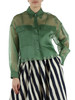 VERDE | Camicia cropped in organza di seta COLOMBA