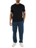 BLU SCURO | T-shirt regular fit in cotone con motivo logo impresso