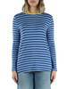 BLU | T-shirt maniche lunghe a righe in viscosa stretch