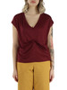 BORDEAUX | Top in lino con drappeggio
