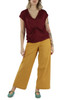 BORDEAUX | Top in lino con drappeggio