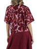 BORDEAUX | Camicia maniche corte in voile di cotone stampato