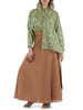 VERDE CHIARO | Camicia ampia in voile di cotone stampato