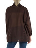 MARRONE | Camicia ampia in voile di cotone
