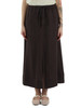 MARRONE | Gonna midi in lino con coulisse