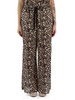 BEIGE | Hose aus bedrucktem Baumwoll-Voile