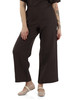 MARRONE | Pantalone gamba larga in lino