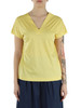 GELB | Baumwoll-T-Shirt mit V-Ausschnitt