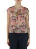 ROSA | Blusa stampata in seta e viscosa con rouches