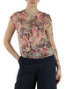 ROSA | Blusa stampata in seta e viscosa con rouches