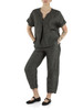 GRIGIO SCURO | Blusa in misto lino effetto stropicciato