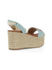 AZURBLAU | Logostoff-Sandalen mit Keilabsatz BALI 02