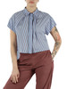 AZZURRO | Camicia a righe in cotone con dettaglio lurex