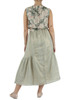 VERDE ACQUA | Abito midi in doppio tessuto
