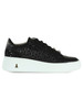 NERO | GIRL: Sneakers in pelle e tessuto con pietre applicate