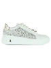 BIANCO | GIRL: Sneakers in pelle e tessuto con pietre applicate