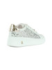 BIANCO | GIRL: Sneakers in pelle e tessuto con pietre applicate