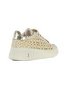 BEIGE | GIRL: Sneakers in pelle e tessuto effetto rafia