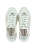 BIANCO | GIRL: Sneakers in pelle e tessuto effetto rafia