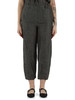 GRIGIO SCURO | Pantaloni in misto lino effetto stropicciato