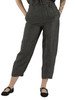 GRIGIO SCURO | Pantaloni in misto lino effetto stropicciato