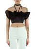 NERO | Top in satin con maxi rouches