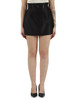 NERO | Minigonna in duchesse con listini elastici