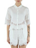 BIANCO | Camicia in lino con inserti in pizzo