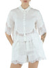 BIANCO | Camicia in lino con inserti in pizzo