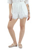 BIANCO | Shorts in lino con inserti in pizzo