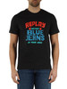 SCHWARZ | Baumwoll-T-Shirt mit Frontlogo-Druck