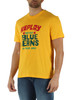 GIALLO SCURO | T-shirt in cotone con stampa logo frontale