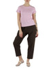 MARRONE | Pantalone in cotone mosso con coulisse