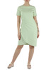 VERDE CHIARO | Abito drappeggiato in jersey di cotone