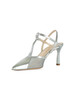 ARGENTO | Scarpe slingback in pelle laminata con inserti in rete