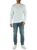 WEISS | Stretch-Baumwoll-Sweatshirt mit erhabenem Logo-Schriftzug