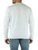 WEISS | Stretch-Baumwoll-Sweatshirt mit erhabenem Logo-Schriftzug