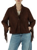 MARRONE | Giacca in suede con frange