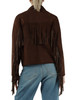 MARRONE | Giacca in suede con frange