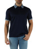 BLU SCURO | Polo in cotone con inserti a contrasto