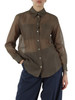 MARRONE | MONOCHROME: Camicia in mussola di cotone e seta CENNARE1