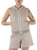 BEIGE | Felpa smanicata con cappuccio in cotone tecnico